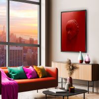 Tablou RED FACE 302043 / BAS-RELIEF