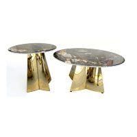 Masa Cafea FLOWER 021011G-BLACK-GOLD